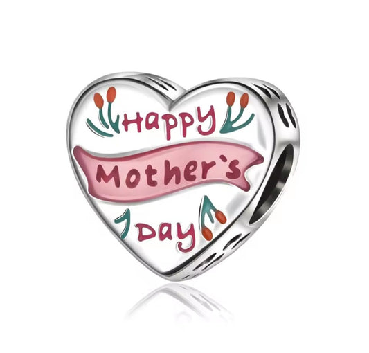 Sterling Silver Happy Mother's Day Charm - Enchanting Charms