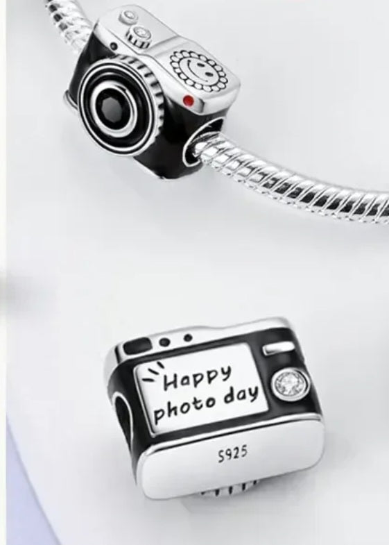 Sterling Silver Happy Photo Day Camera Charm - Enchanting Charms