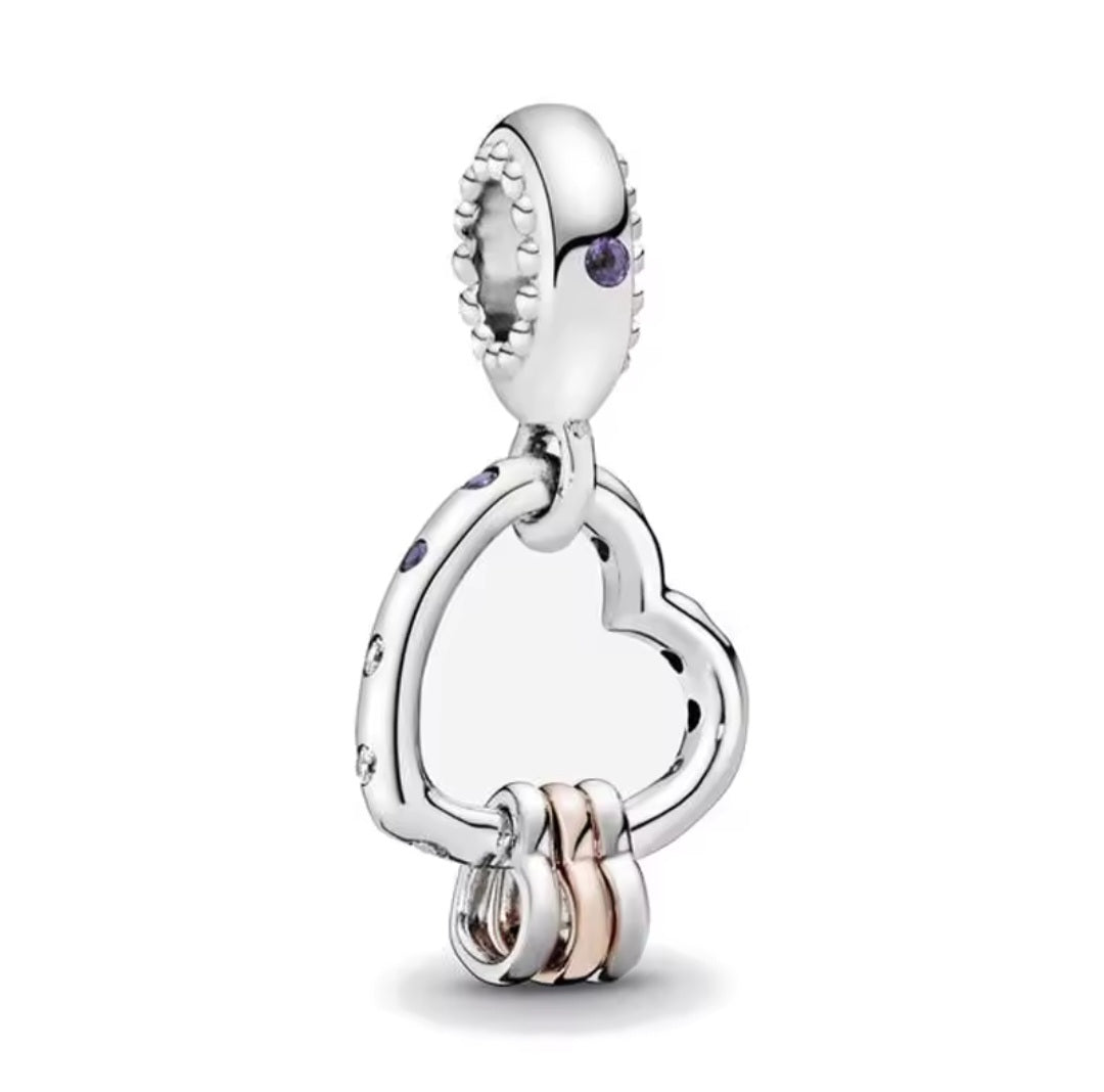 Sterling Silver Heart Full Of Hearts Charms - Enchanting Charms