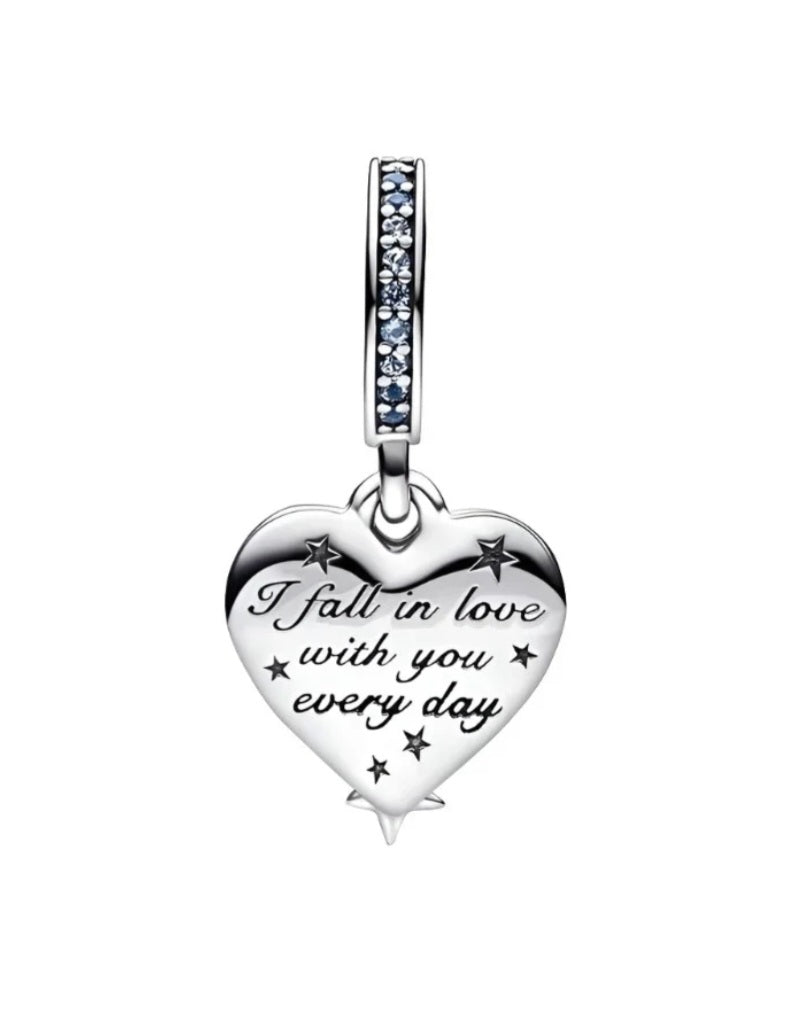 Sterling Silver I Fall In Love With You Every Day Charm - Enchanting Charms