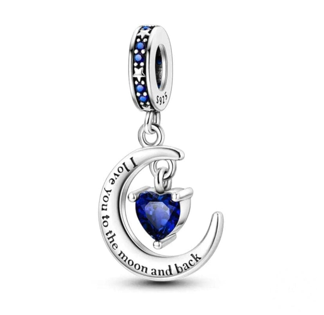 Sterling Silver I Love You To The Moon And Back Charm - Enchanting Charms