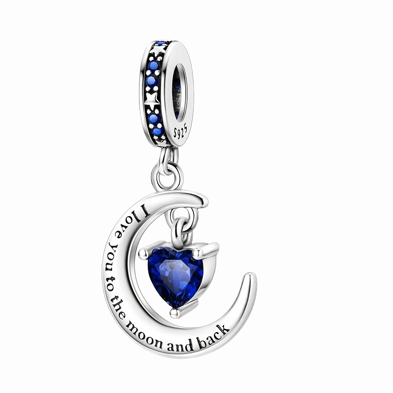 Sterling Silver I Love You To The Moon And Back Charm - Enchanting Charms