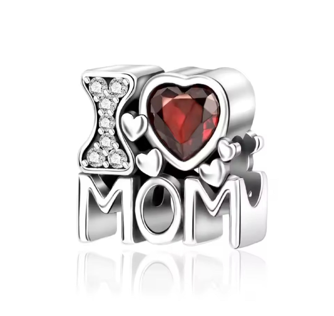 Sterling Silver I ❤️ Mom Charm - Enchanting Charms