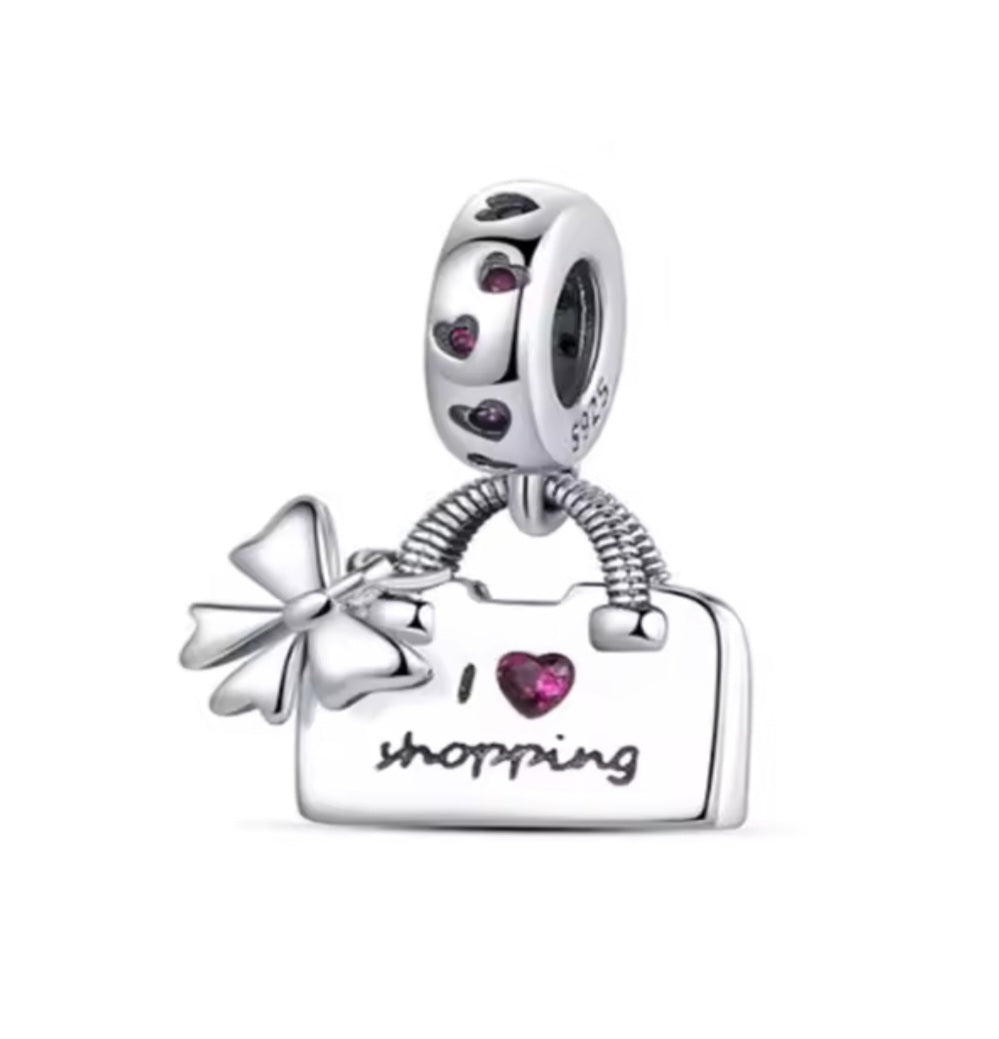 Sterling Silver I 🩷 Shopping Charm - Enchanting Charms