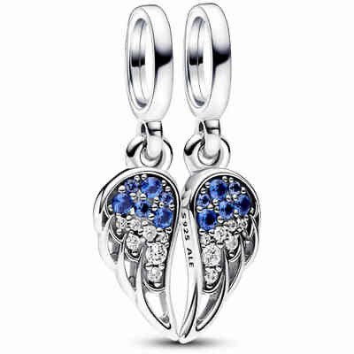 Sterling Silver I'll Always Be There Angel Wings Charm - Enchanting Charms