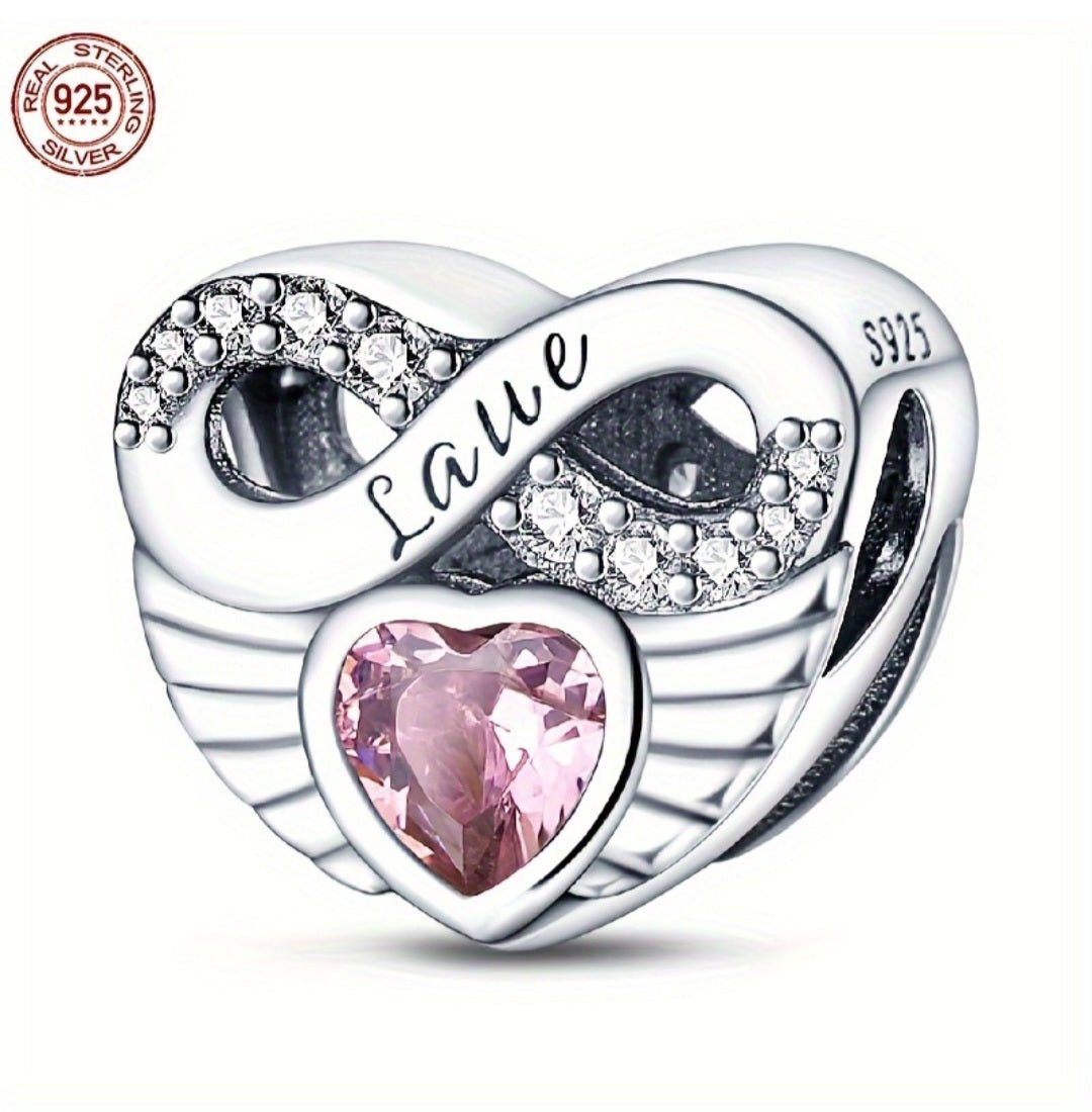 Sterling Silver Infinity Heart Charm - Enchanting Charms