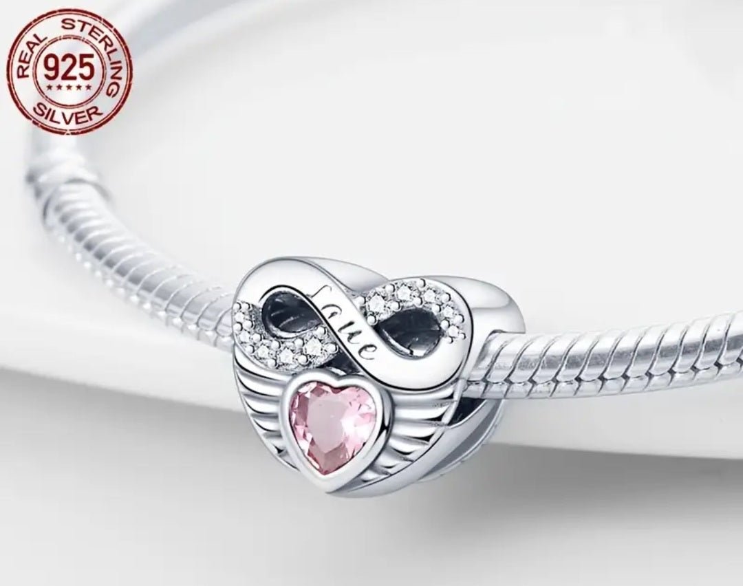 Sterling Silver Infinity Heart Charm - Enchanting Charms