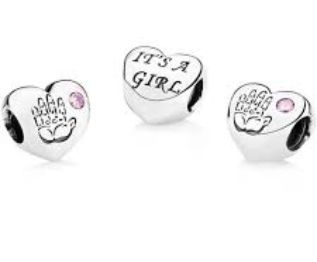 Sterling Silver It's A Girl Charm - Enchanting Charms