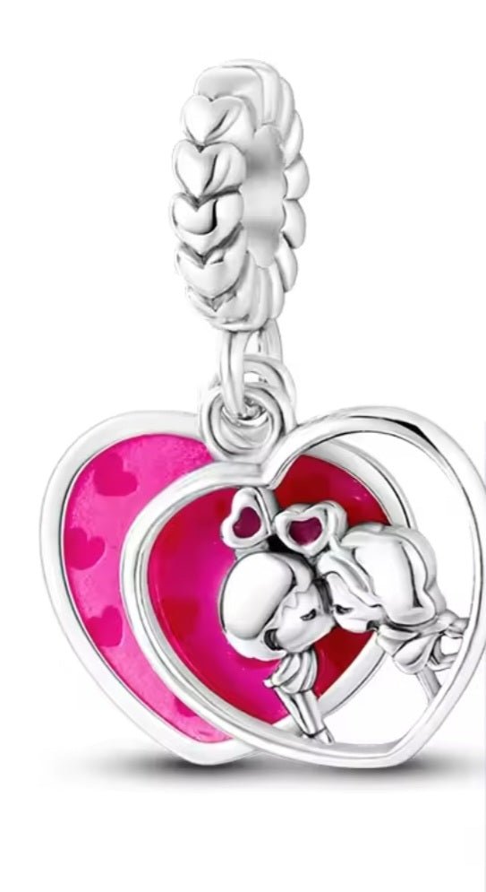 Sterling Silver Kissing Couple Charm - Enchanting Charms