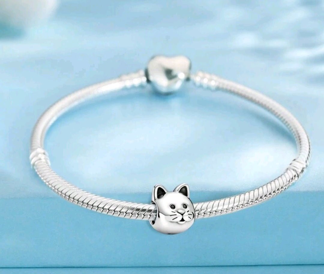 Sterling Silver Kitty Cat Charm - Enchanting Charms