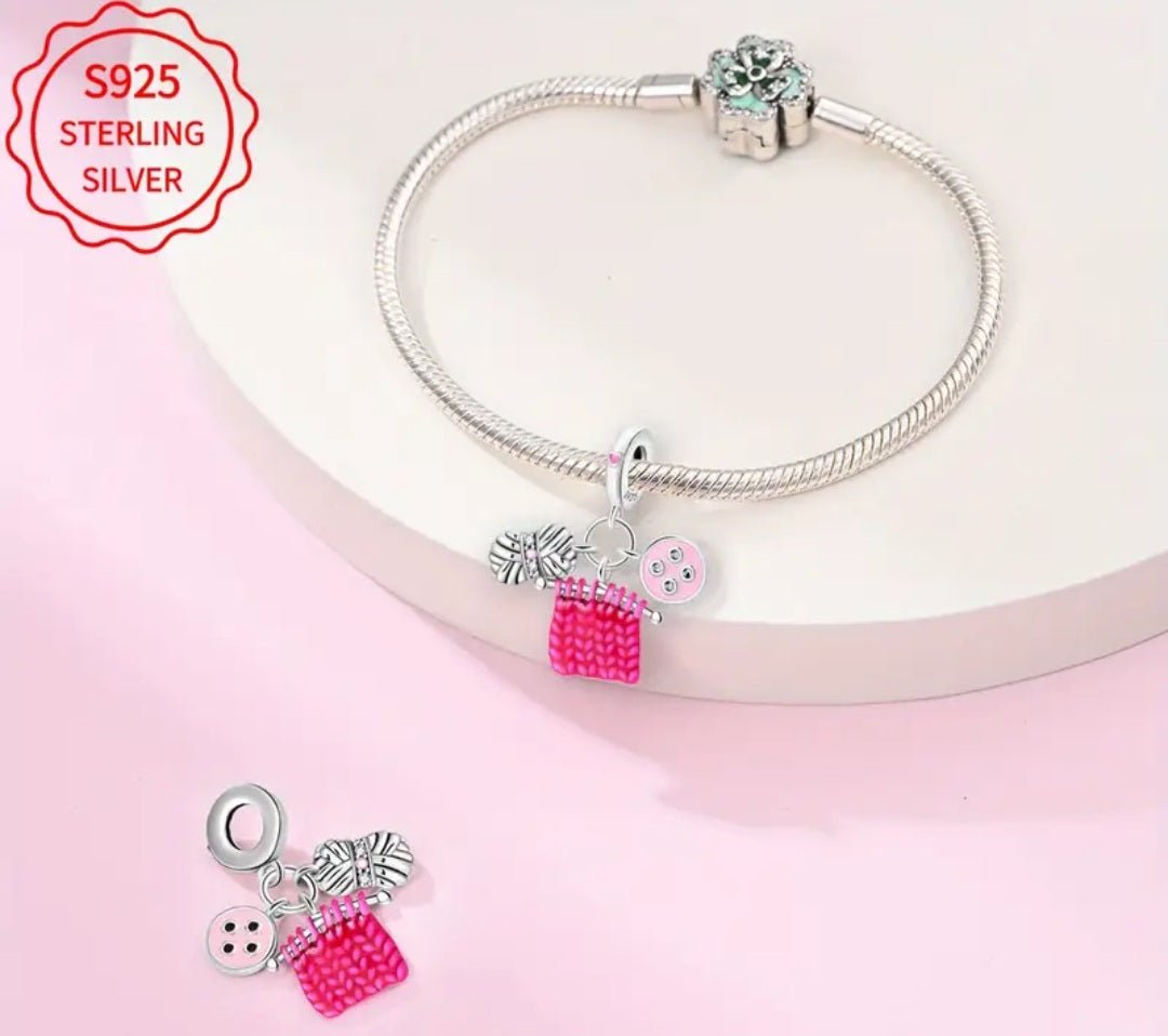 Sterling Silver Knitting Charm - Enchanting Charms