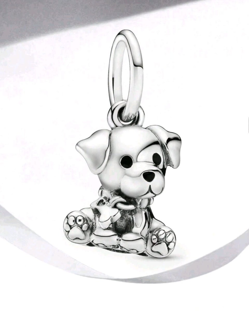 Sterling Silver Labrador Puppy Dog Charm - Enchanting Charms