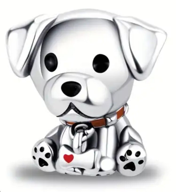Sterling Silver Labrador Puppy Dog Charm - Enchanting Charms