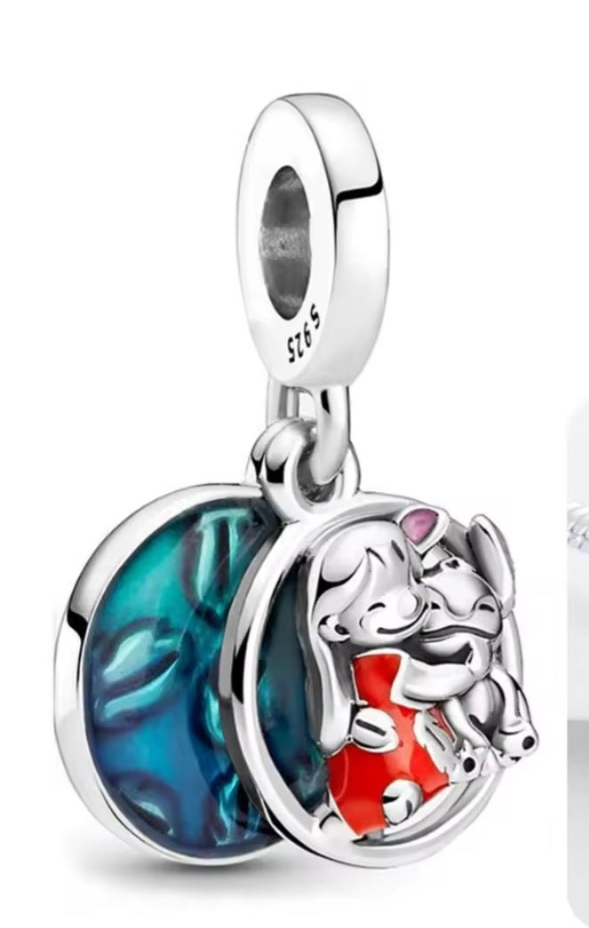 Sterling Silver Lilo & Stitch Family Charm - Enchanting Charms
