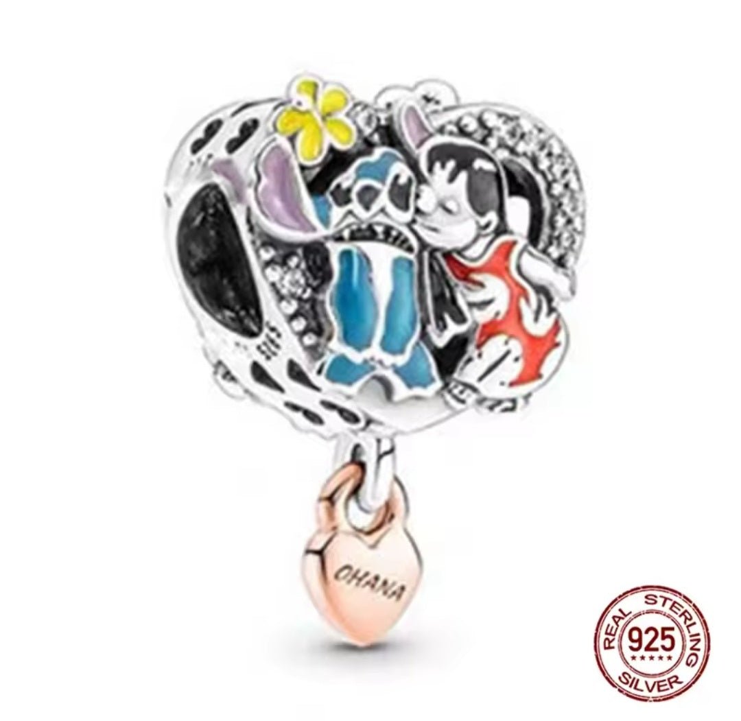 Sterling Silver Lilo & Stitch Ohana Charm - Enchanting Charms