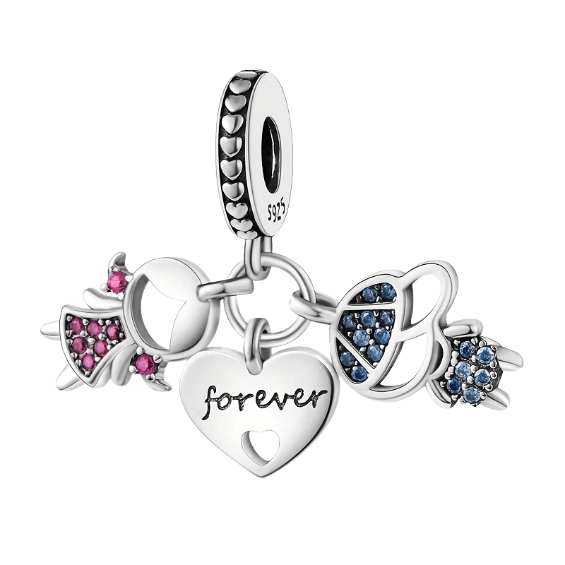 Sterling Silver Little Girl and Little Boy Charm - Enchanting Charms
