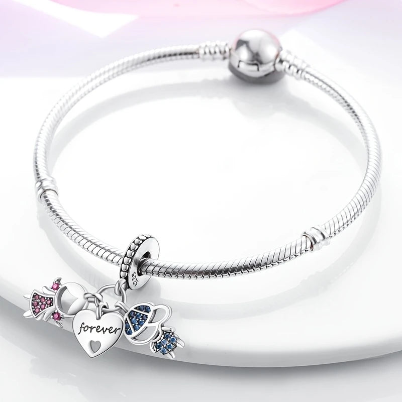 Sterling Silver Little Girl and Little Boy Charm - Enchanting Charms