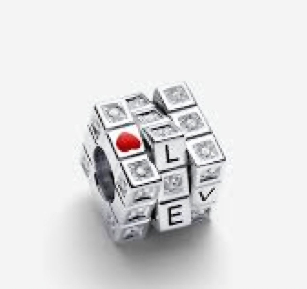 Sterling Silver Love Cube Charm - Enchanting Charms