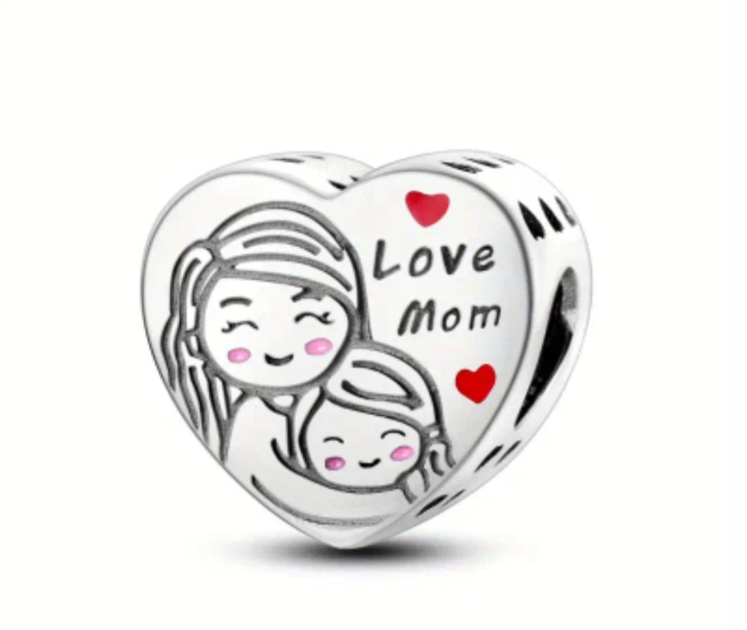 Sterling Silver Love Mom Forever Your Little Girl Charm - Enchanting Charms