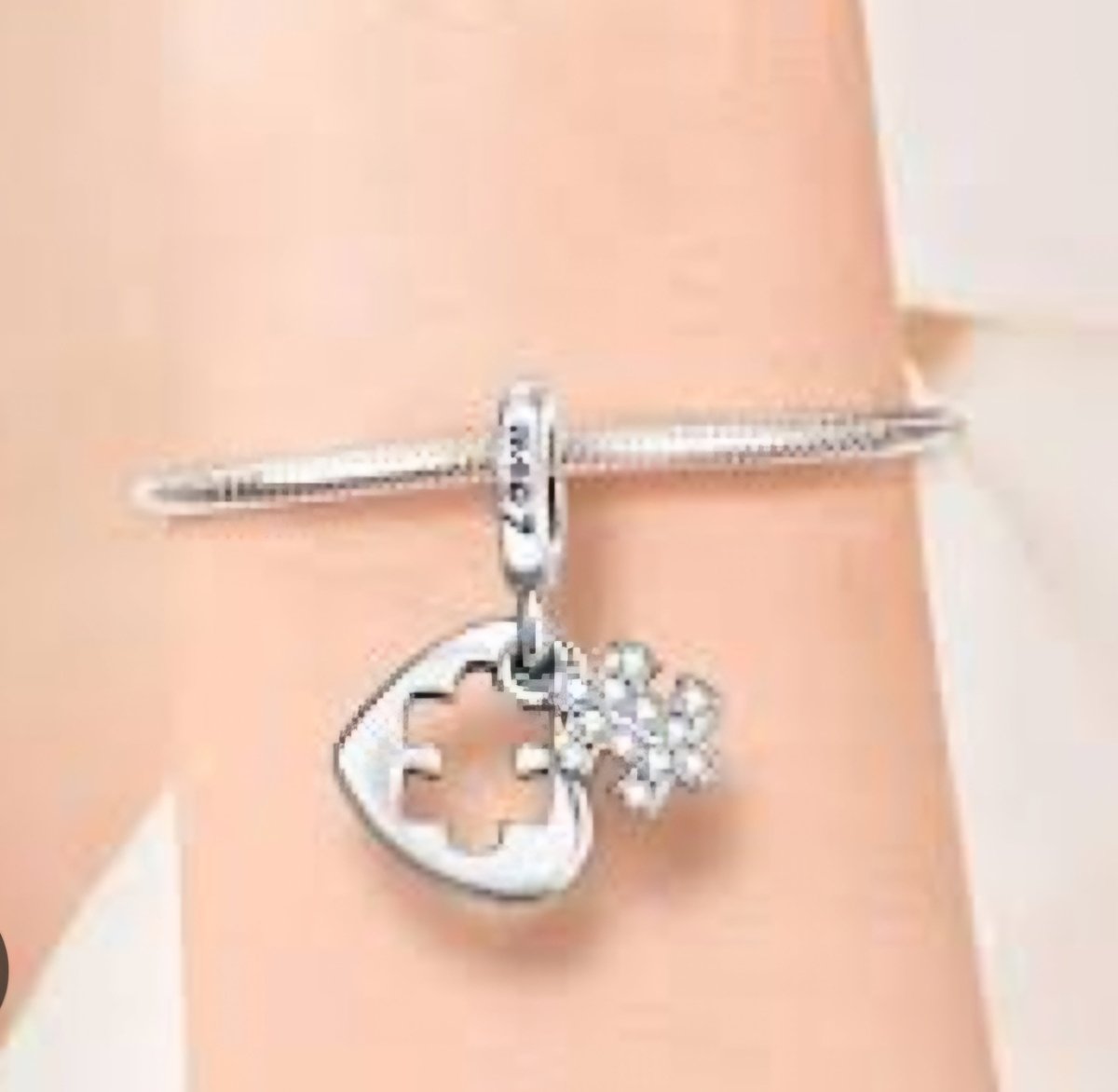 Sterling Silver Love Puzzle Heart Charm - Enchanting Charms