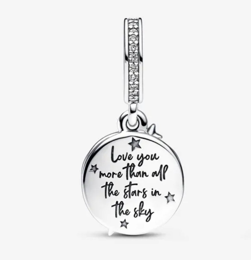 Sterling Silver Love You More Than The Stars In The Sky Charm - Enchanting Charms