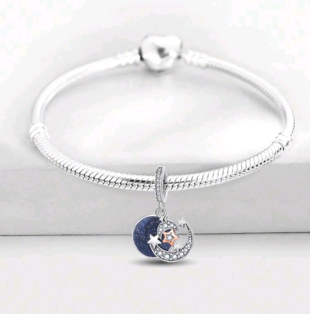 Sterling Silver Love You More Than The Stars In The Sky Charm - Enchanting Charms