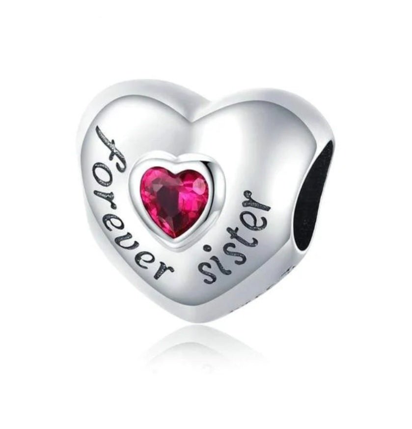 Sterling Silver Loving Sister Charm - Enchanting Charms