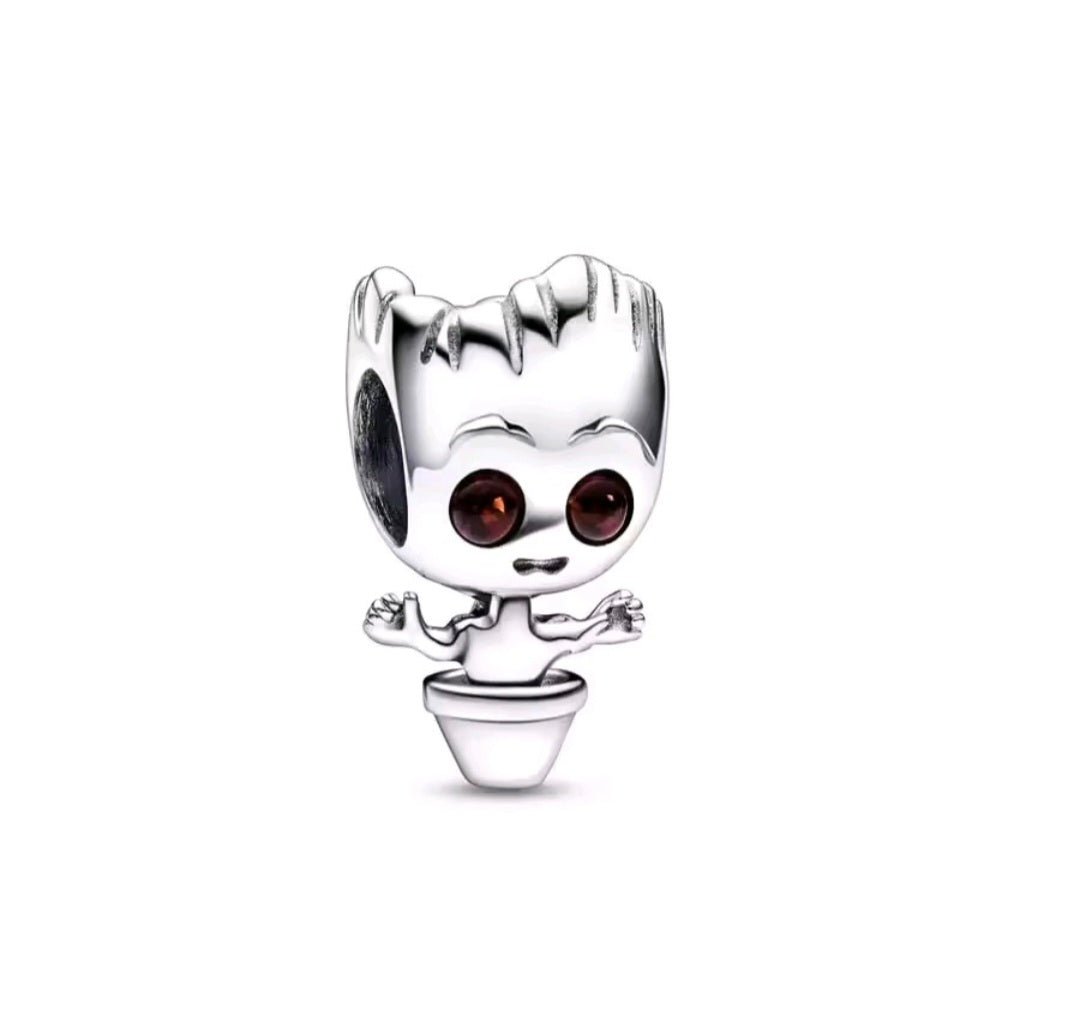 Sterling Silver Marvel Guardians Of The Galaxy Dancing Baby Groot Charm - Enchanting Charms