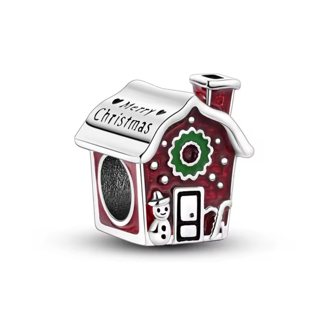 Sterling Silver Merry Christmas House Charm - Enchanting Charms
