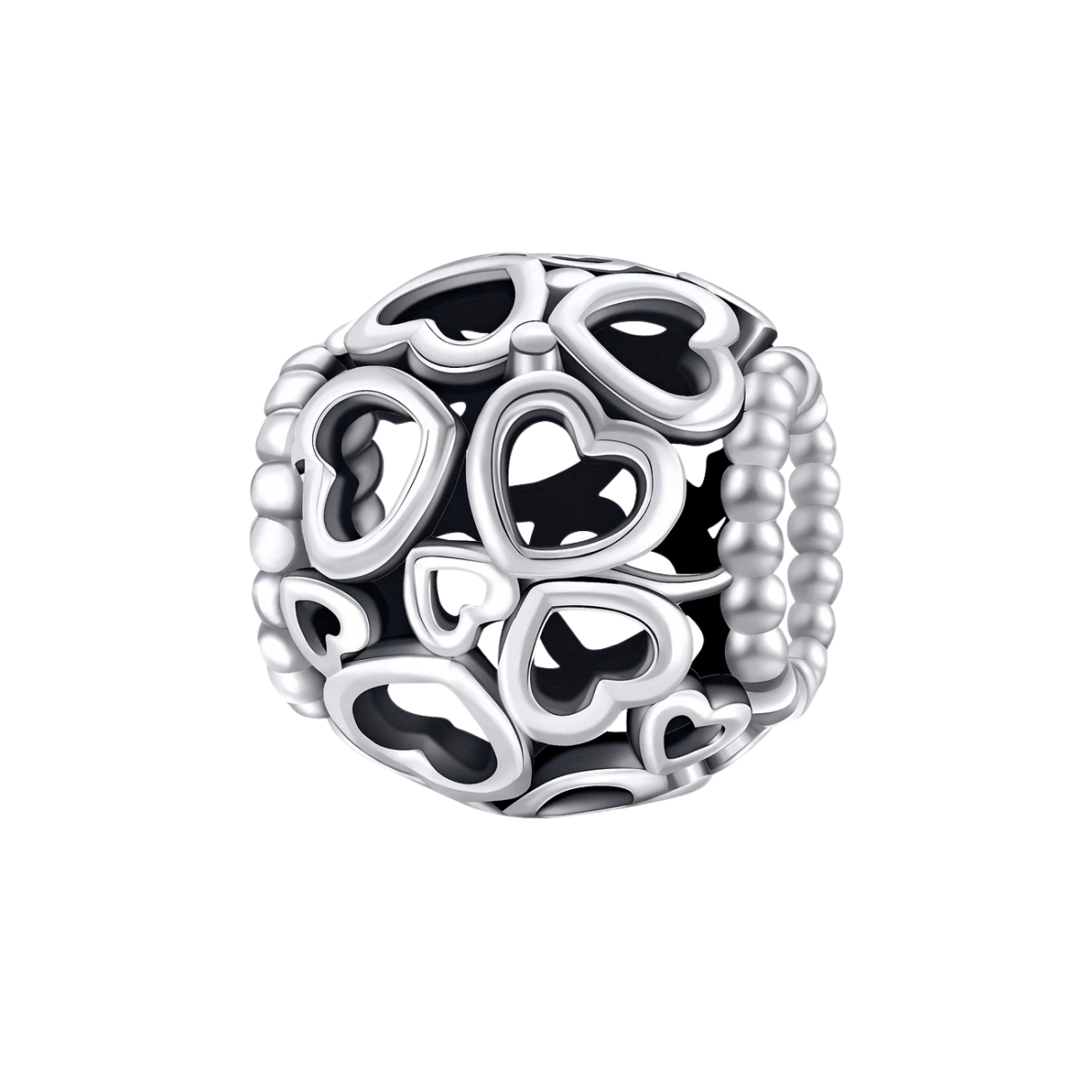 Sterling Silver Mini Heart Spacer Charm - Enchanting Charms