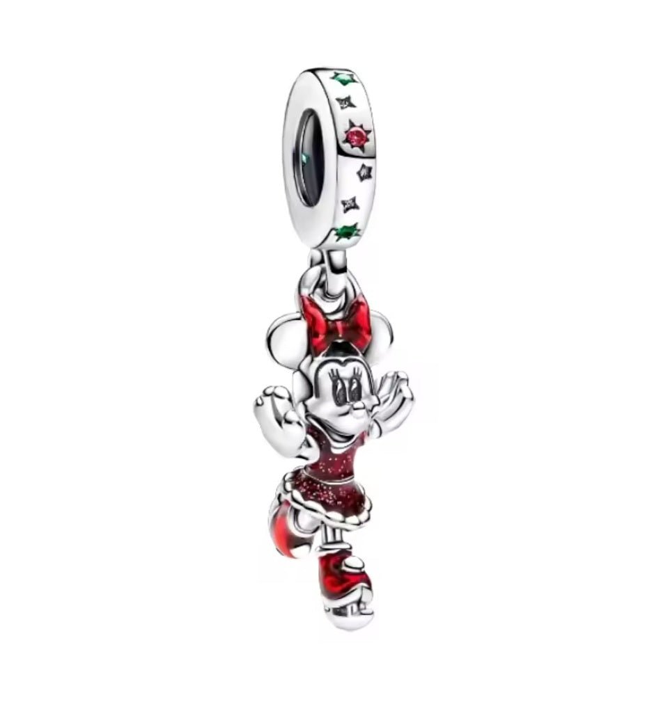 Sterling Silver Minnie Mouse Skating Charm - Enchanting Charms