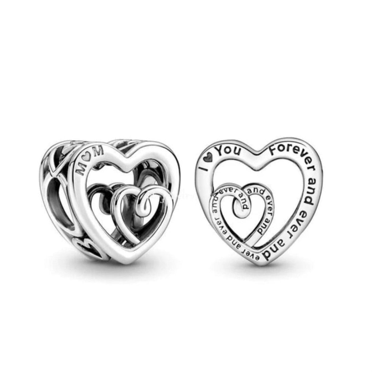 Sterling Silver Mom I 🖤 You Forever And Ever And Ever Charm - Enchanting Charms
