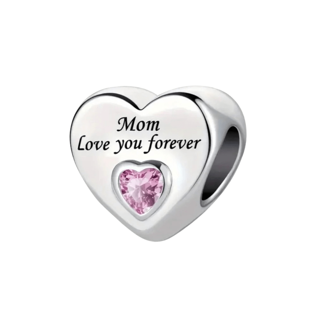 Sterling Silver Mom Love You Forever Charm - Enchanting Charms