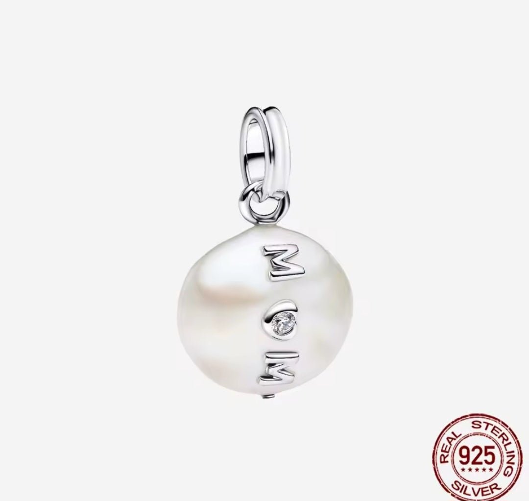 Sterling Silver Mom Pearl Charm - Enchanting Charms