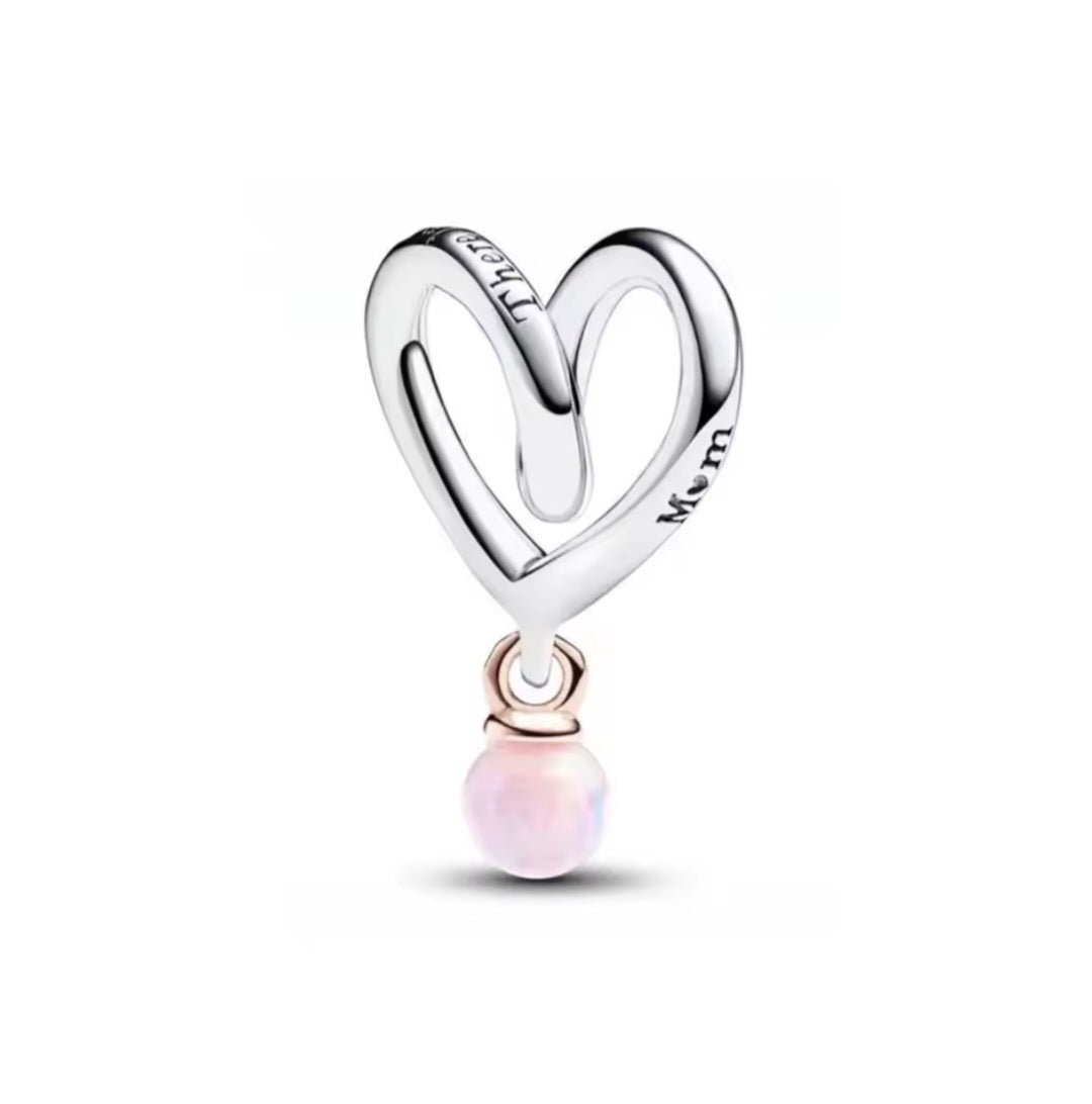 Sterling Silver Mom There Is No One Like You Heart Charm - Enchanting Charms