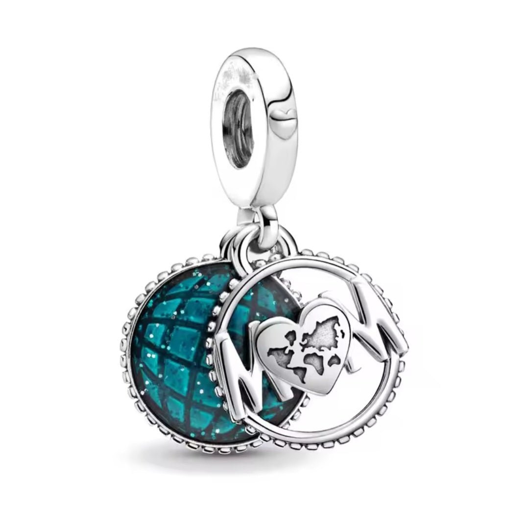 Sterling Silver Mom You Mean The World To Me Charm - Enchanting Charms