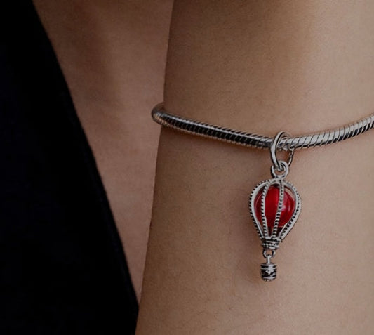 Sterling Silver Murano Stone Hotair Balloon Charm - Enchanting Charms