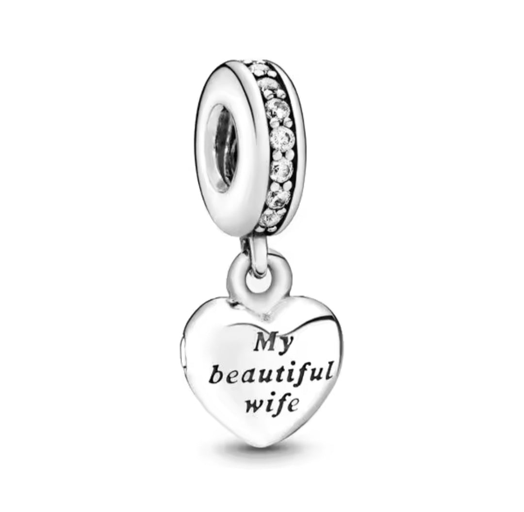 Sterling Silver My Beautiful Wife Charm - Enchanting Charms