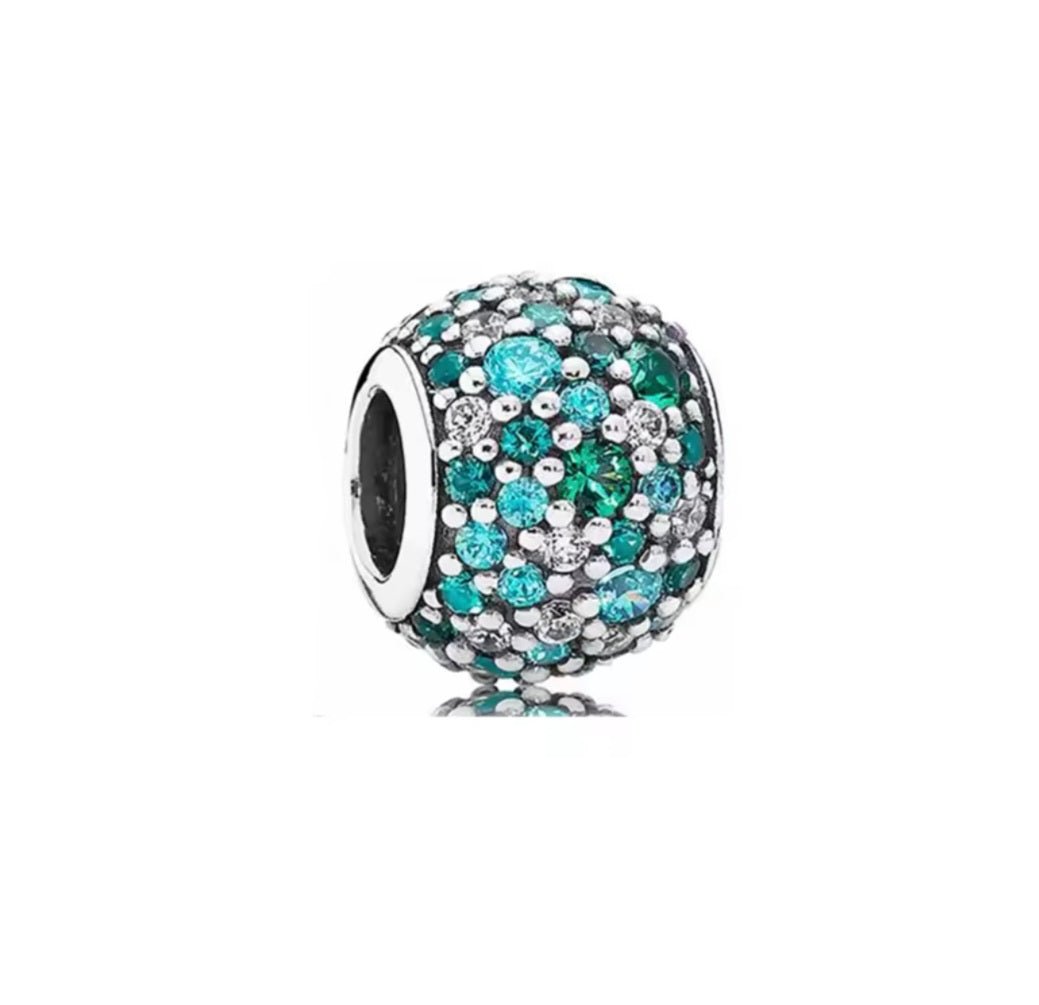 Sterling Silver Ocean Mosaic Pave Charm - Enchanting Charms
