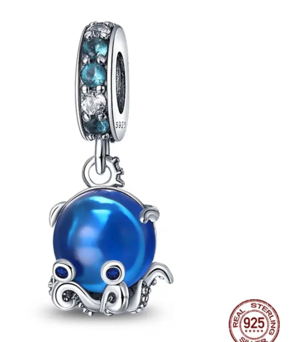 Sterling Silver Octopus Charm - Enchanting Charms