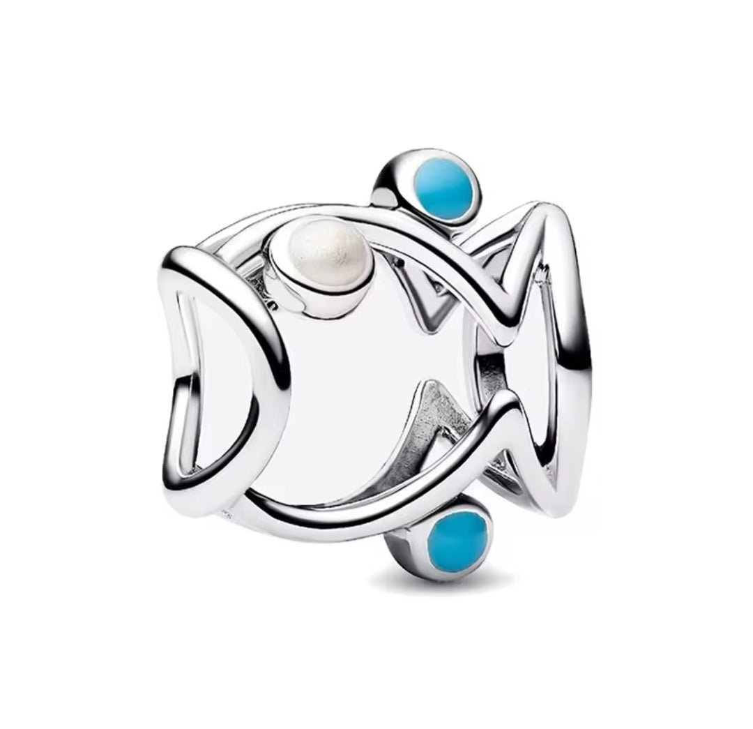 Sterling Silver Openwork Fish Charm - Enchanting Charms