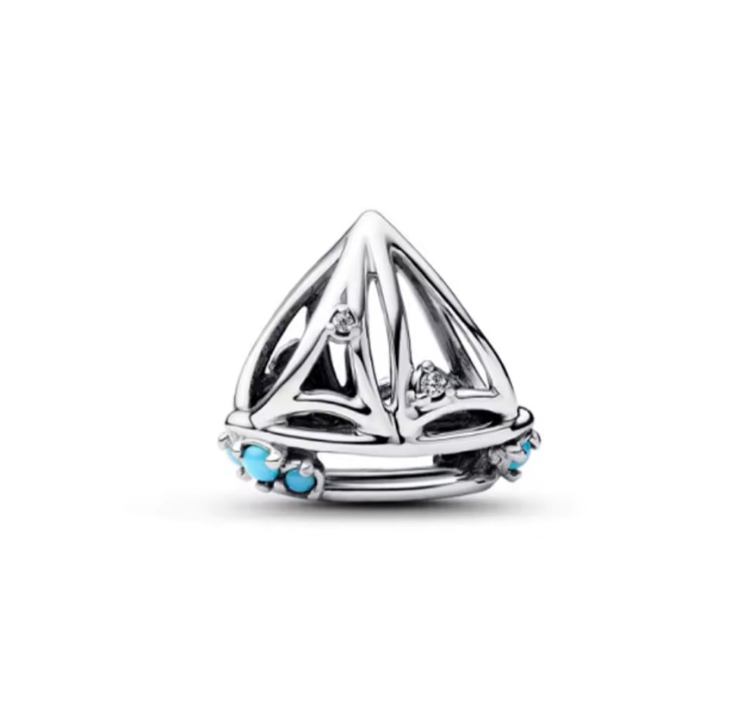 Sterling Silver Openwork Sailboat Charm - Enchanting Charms