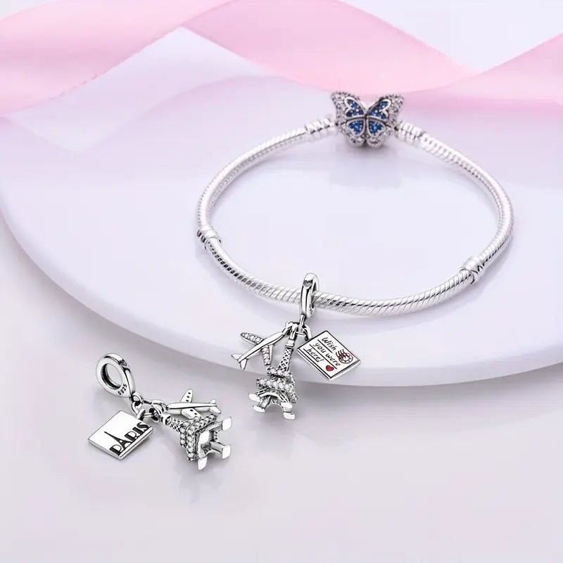 Sterling Silver Paris Trip Charm - Enchanting Charms