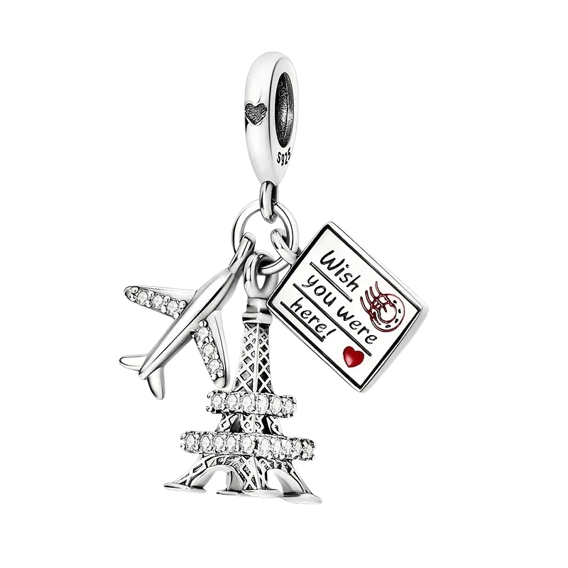 Sterling Silver Paris Trip Charm - Enchanting Charms