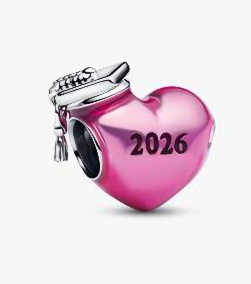 Sterling Silver Pink 2026 Graduation Charm - Enchanting Charms