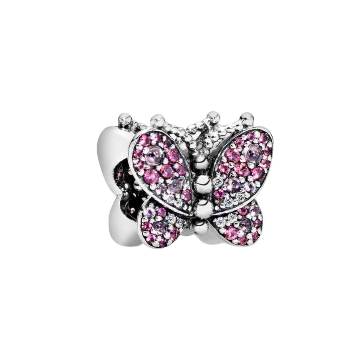 Sterling Silver Pink Butterfly Charm - EnchantingCharms