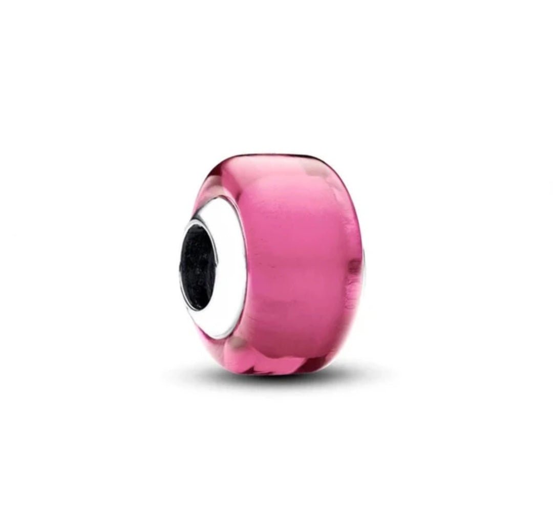 Sterling Silver Pink Murano Glass Charm - Enchanting Charms