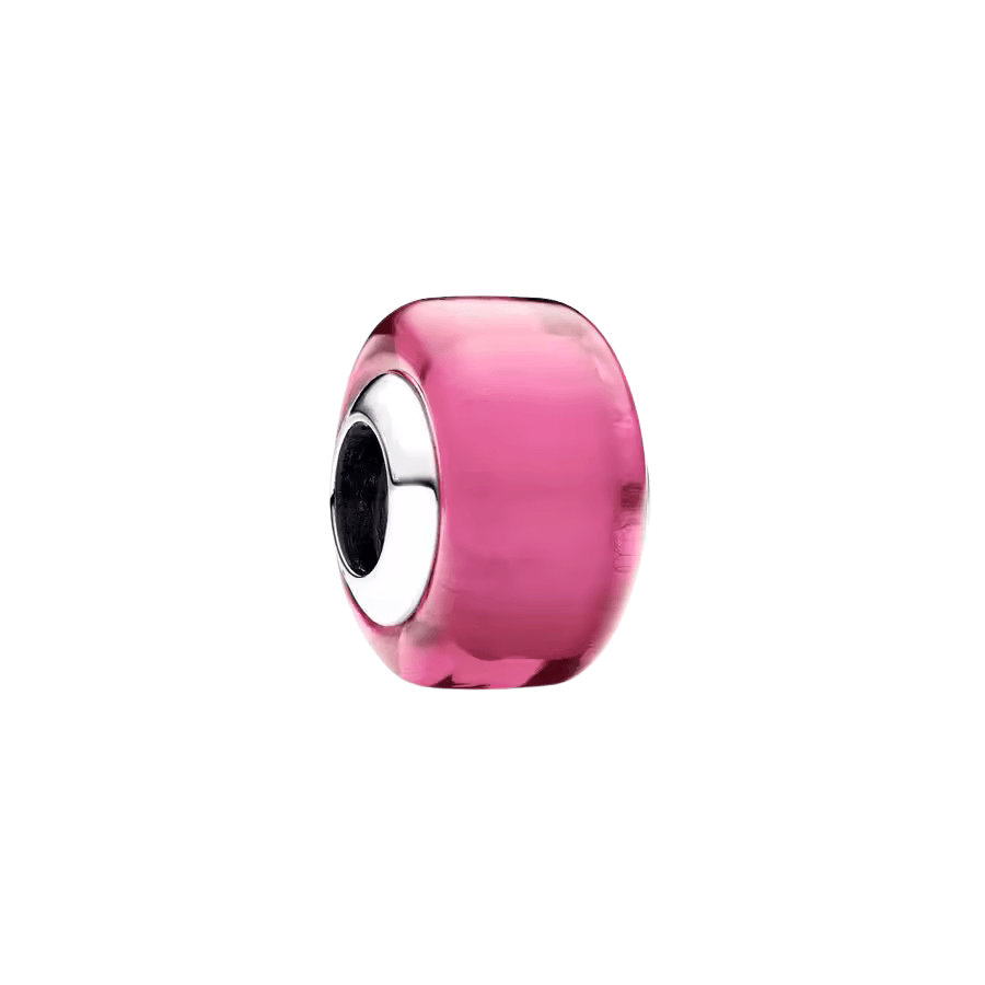Sterling Silver Pink Murano Glass Charm - Enchanting Charms
