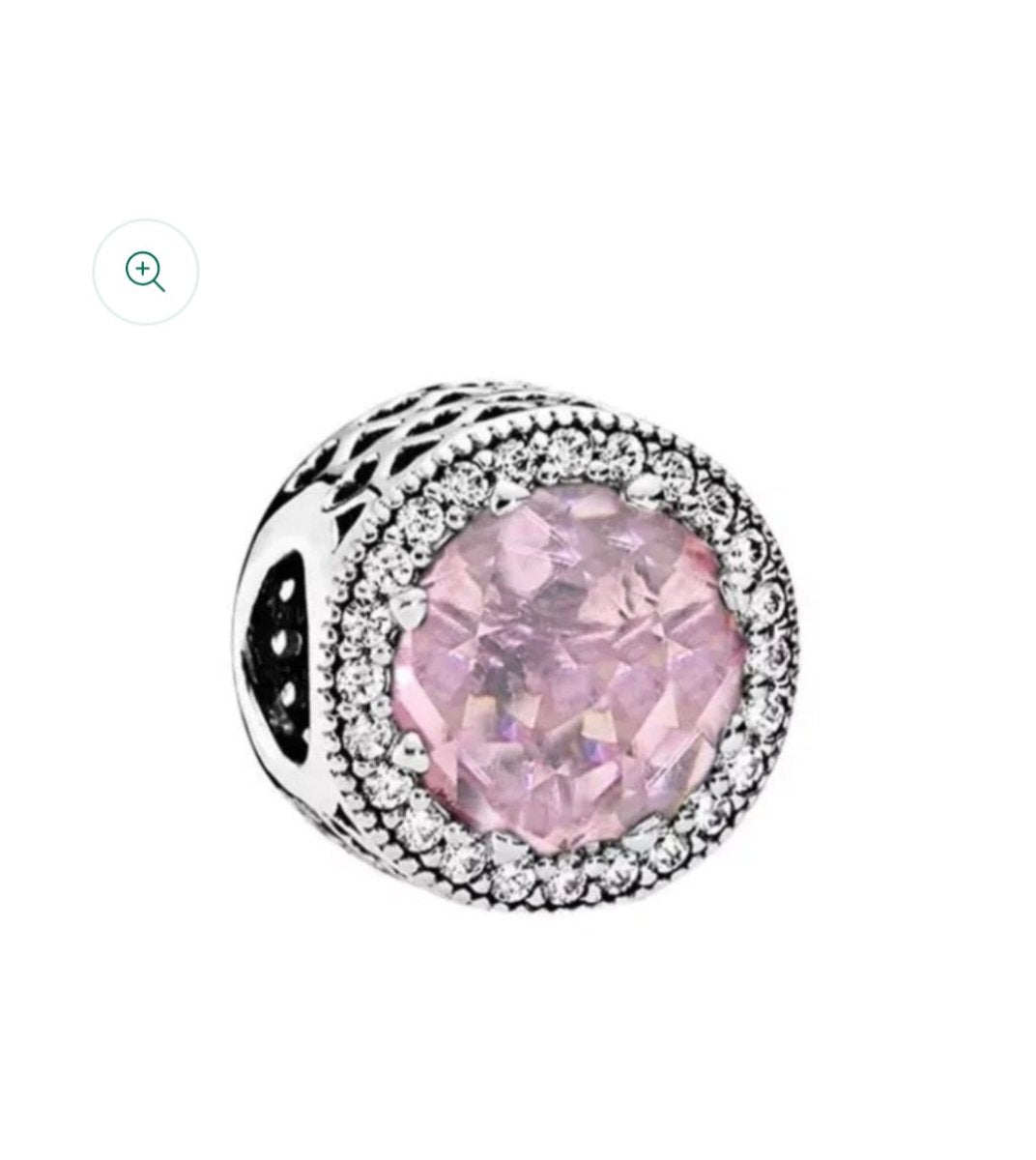 Sterling Silver Pink Radiant Charm - Enchanting Charms