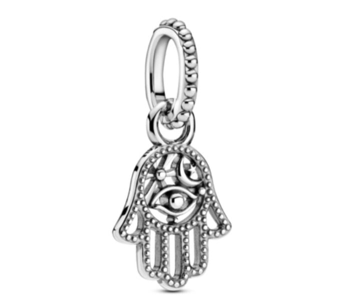 Sterling Silver Protective Hamsa Hand Charm - Enchanting Charms
